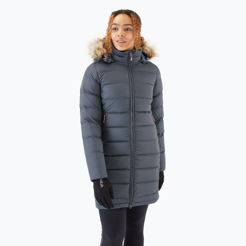 Női pehelydzseki Rab Deep Cover Parka steel