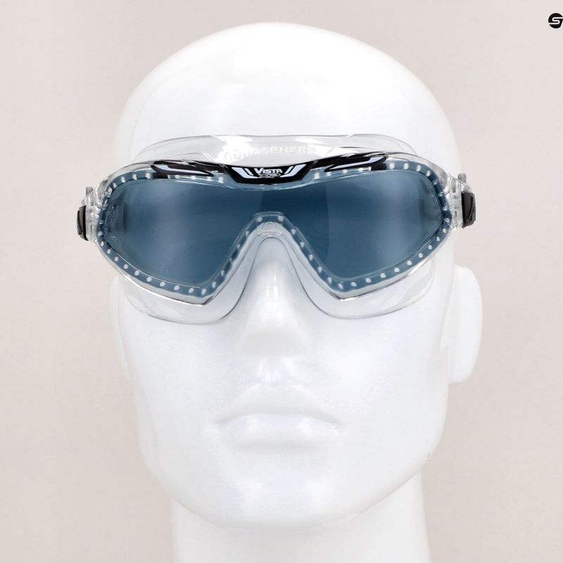 Aquasphere Vista XP átlátszó/fekete/tükör füst úszómaszk MS5090001LD 12