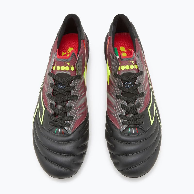 Férfi Diadora Brasil Elite Veloce ITA LPX labdarúgó cipő fekete és bordó DD-101.178785-D0136-43 12