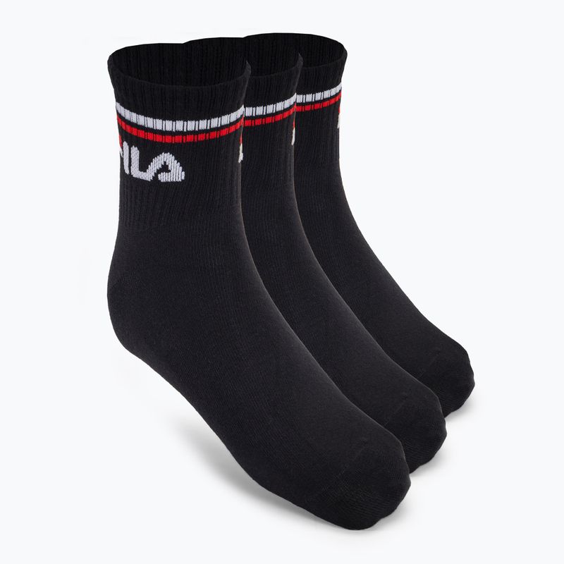 Zokni Fila Unisex Quarter 3 Pack black
