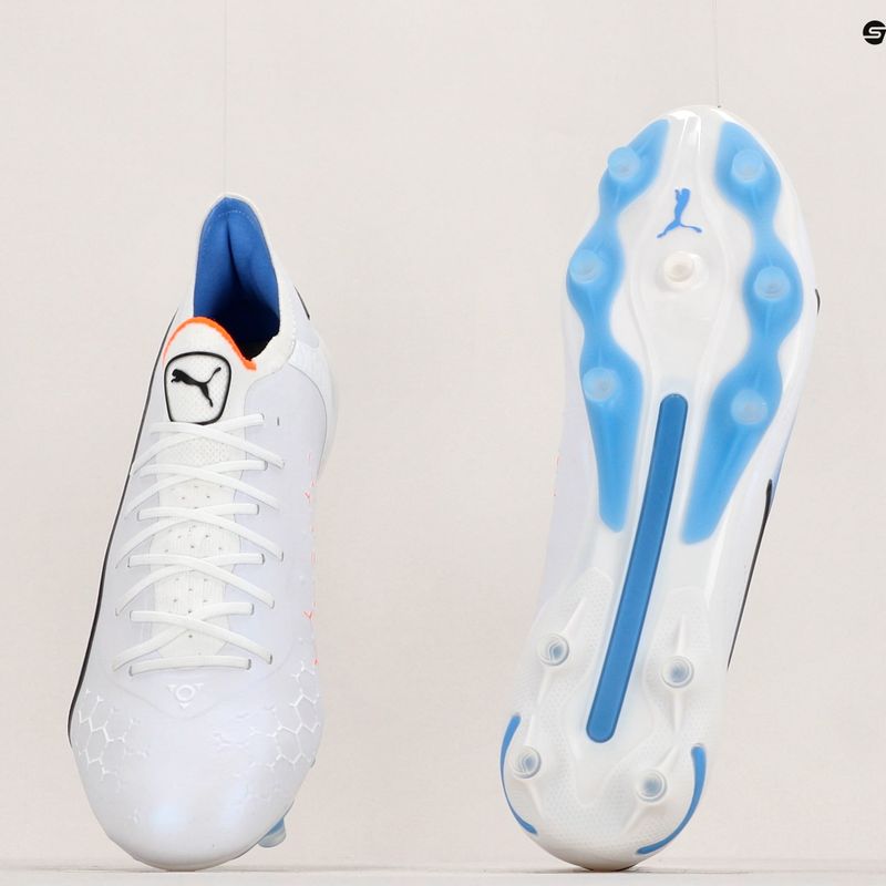 PUMA King Ultimate FG/AG férfi futballcipő puma fehér/puma fekete/kék csillogás/ultranarancs 19