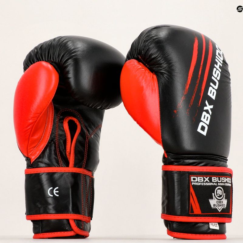 Bushido férfi sparring kesztyű bőr fekete ARB-415 14oz 23