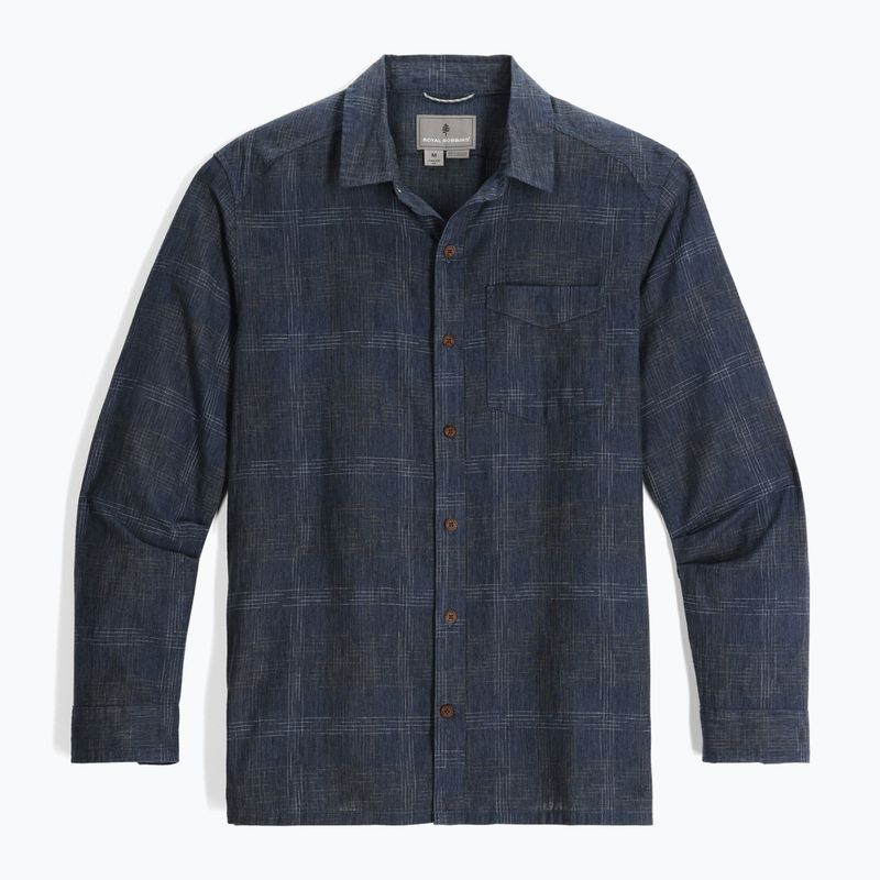 Royal Robbins férfi ing Hempline Spaced galléros kék 4
