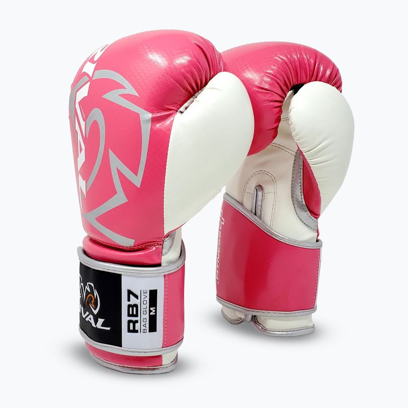 Rival RB7 Fitness Plus Bag rózsaszín/fehér bokszkesztyű 2