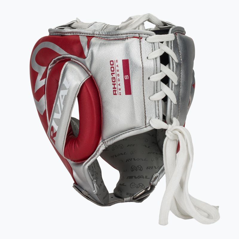Boksz fejvédő Rival RHG100 Professional Headgear red/silver/grey 3