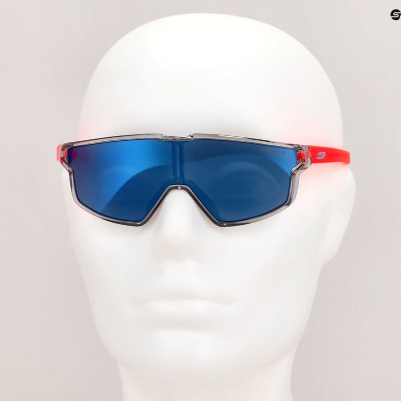 Julbo Fury Mini Spectron 3 fényes áttetsző/transzlucid szürke/matt fluo narancssárga gyermek kerékpáros szemüveg 10