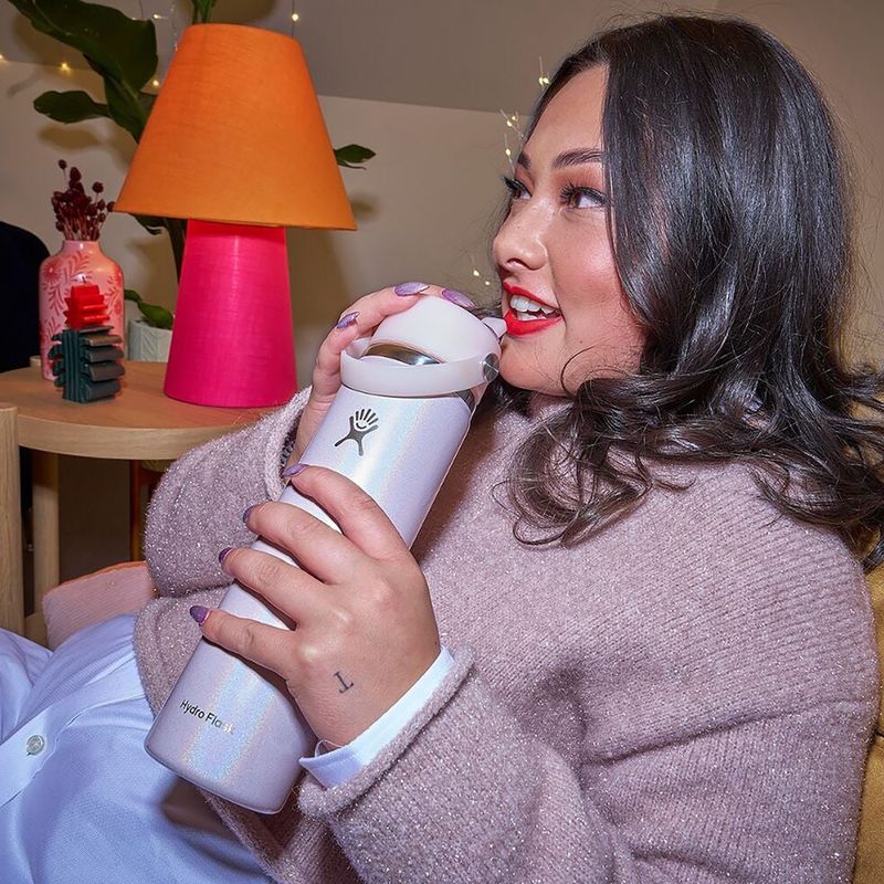 Termosz Hydro Flask Wide Mouth with Flex Straw Cap 710 ml Glimmer Pink 4