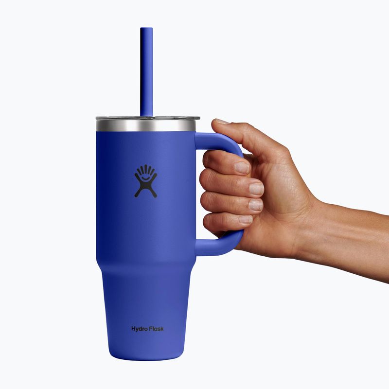 Bögre Hydro Flask Travel Tumbler Clear Lid 710 ml capri blue 5