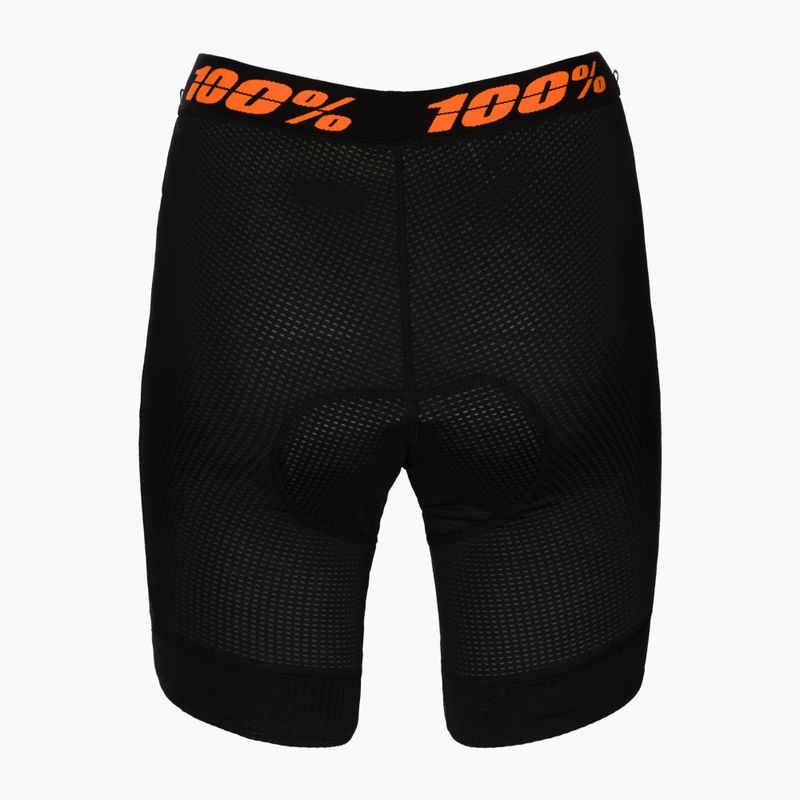 Női kerékpáros boxeralsó béléssel 100% Crux Liner fekete STO-49902-001-10 2