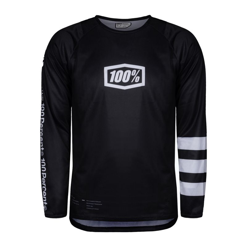 Férfi kerékpáros mez 100% R-Core Jersey LS fekete STO-41104-011-11