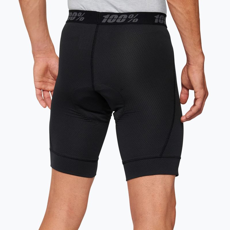 Férfi kerékpáros rövidnadrág 100% Ridecamp rövidnadrág W/ bélés fekete 40030-00002 4
