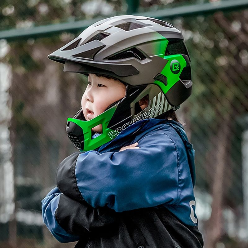 Gyerek kerékpáros sisak Rockbros 10110061003 Kids Helmet black/ti-green 3