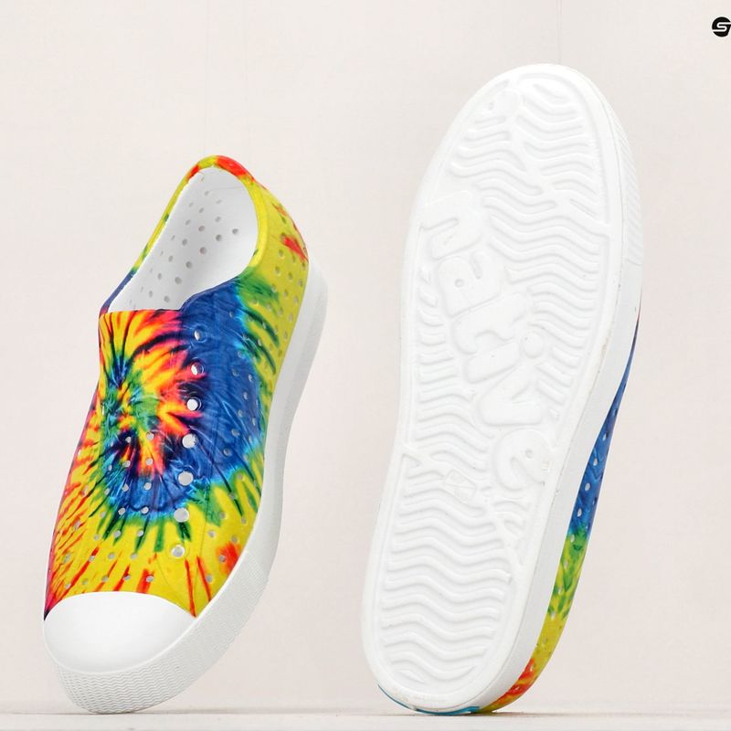 Native Jefferson Print gyermek edzőcipő héjfehér/héjfehér/neon multi tie dye 15