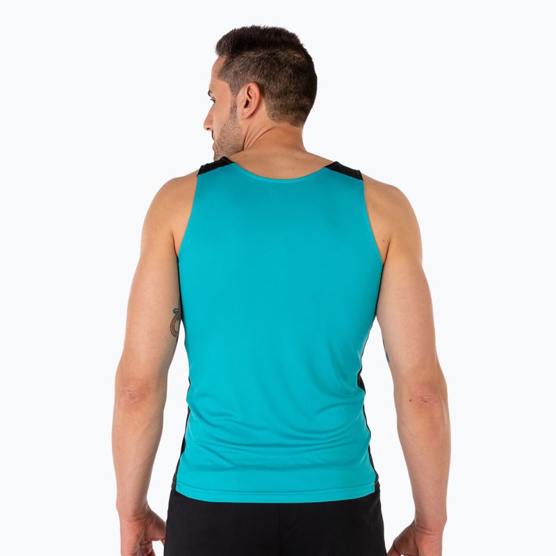 Férfi Joma Record II Tank Top türkiz/fekete futópóló 3