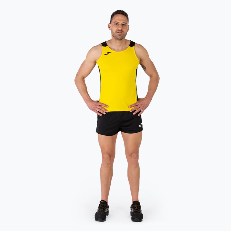 Férfi Joma Record II futó tank top sárga/fekete 2