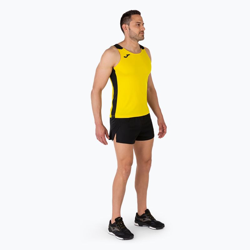 Férfi Joma Record II futó tank top sárga/fekete 4