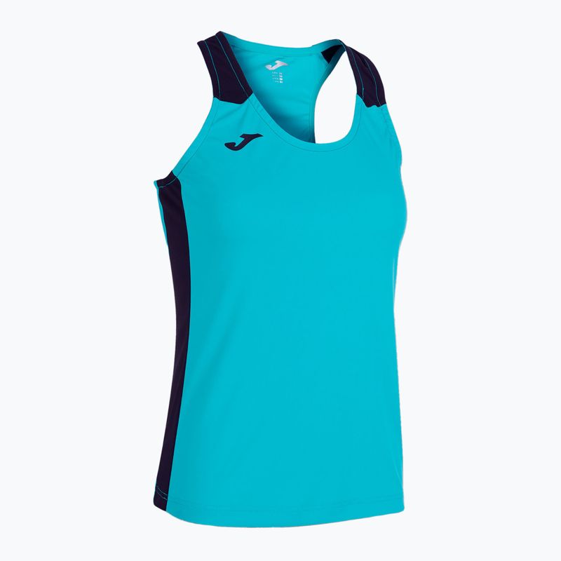 Női Joma Record II Tank Top fluor türkiz/tengerészkék futópóló 6