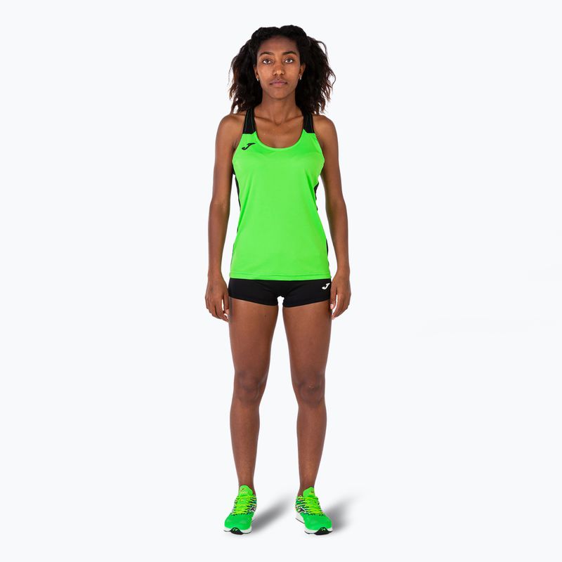 Női Joma Record II Tank Top fluor zöld/fekete futópóló 2