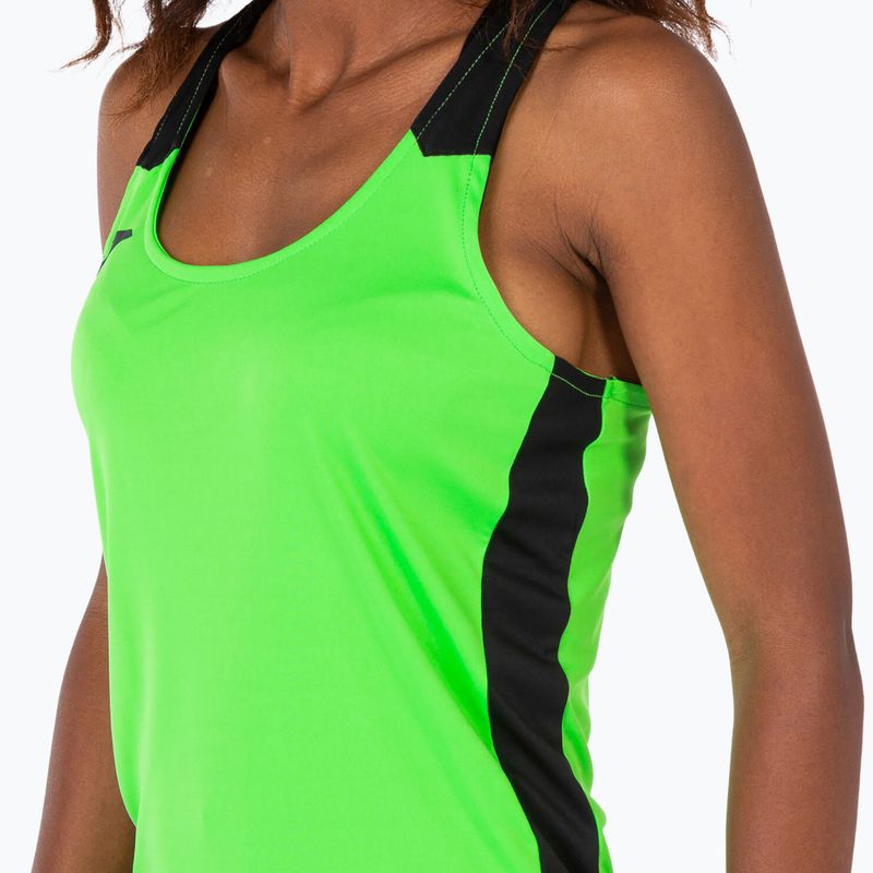 Női Joma Record II Tank Top fluor zöld/fekete futópóló 4
