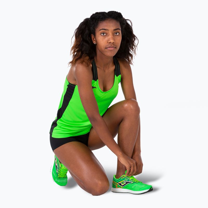 Női Joma Record II Tank Top fluor zöld/fekete futópóló 6
