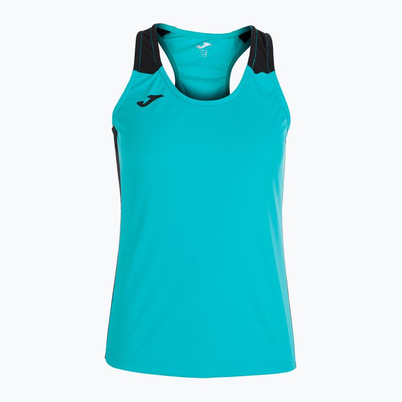 Női Joma Record II Tank Top türkiz/fekete futópóló