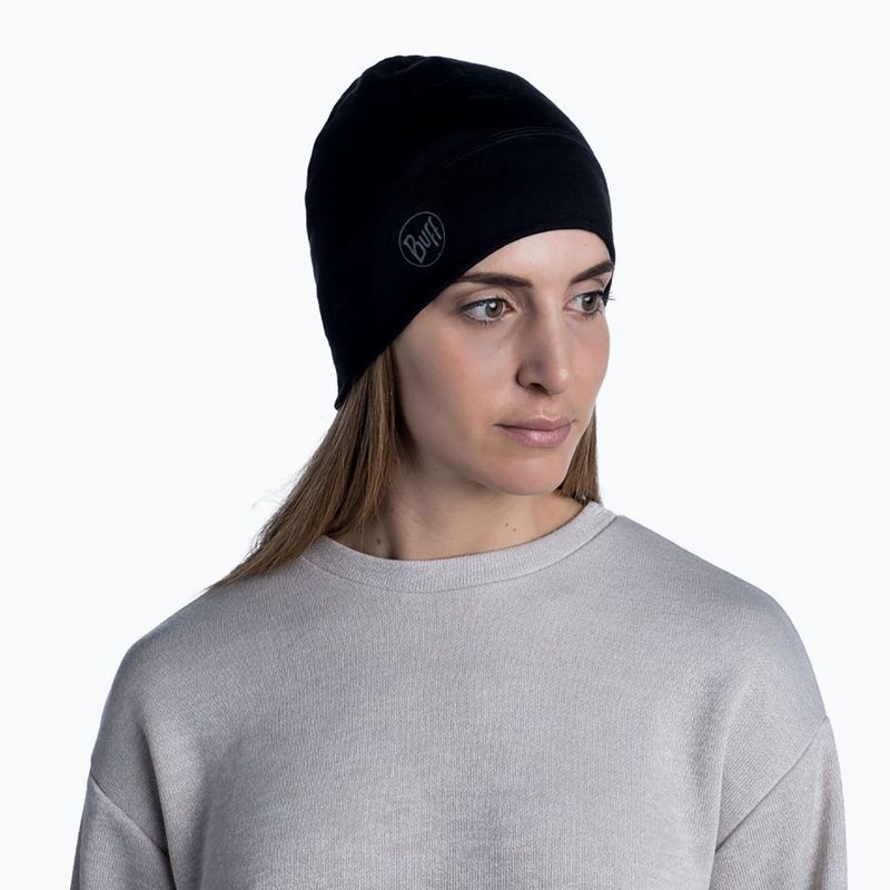 BUFF Könnyű merinói gyapjú sapka egyszínű fekete 113013.999.10.00 5