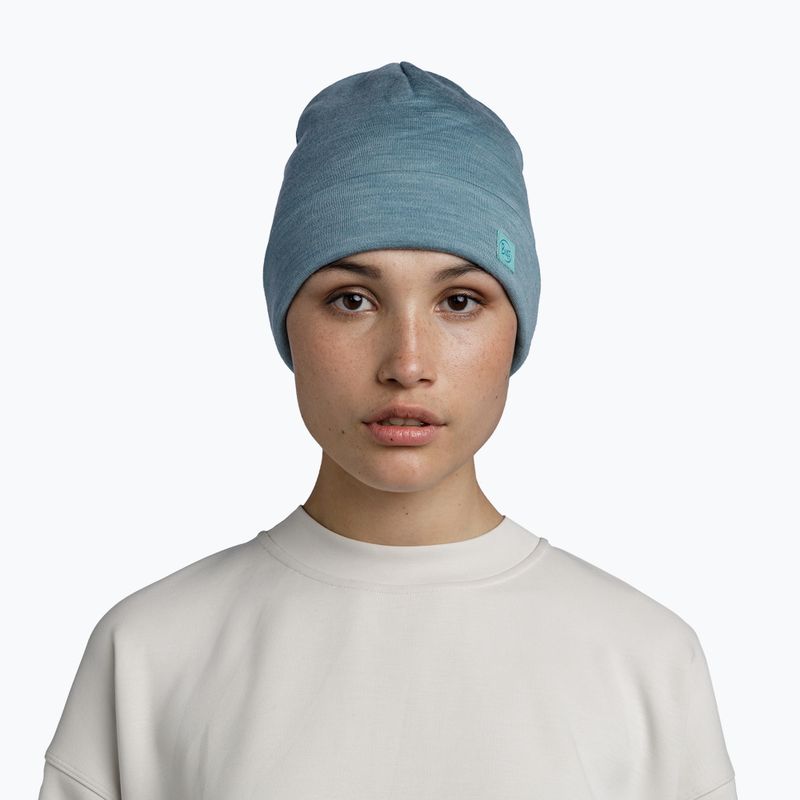 Téli sapka BUFF Heavyweight Merino Wool solid pool 3