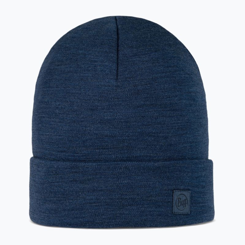BUFF Heavyweight Merino Wool téli sapka egyszínű éjszakai kék