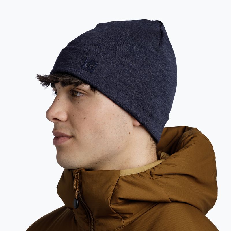 Téli sapka BUFF Heavyweight Merino Wool solid indigo 4