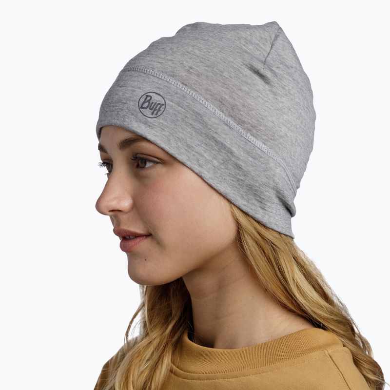 Téli sapka BUFF Lightweight Merino Wool solid light grey 3