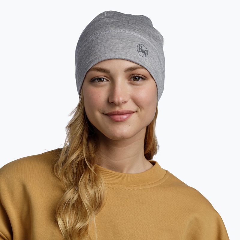 Téli sapka BUFF Lightweight Merino Wool solid light grey 4