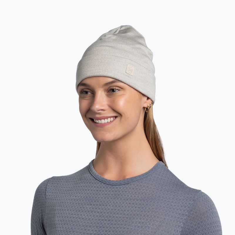 BUFF Heavyweight Merino Wool téli sapka solid cloud 4