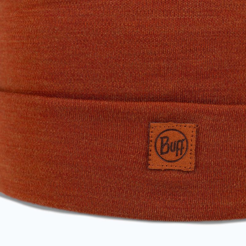 Téli sapka BUFF Heavyweight Merino Wool egyszínű fahéj 2