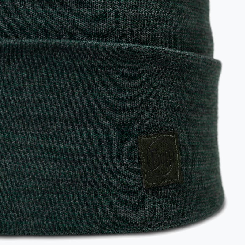 BUFF Heavyweight Merino Wool téli sapka szilárd erdő 2