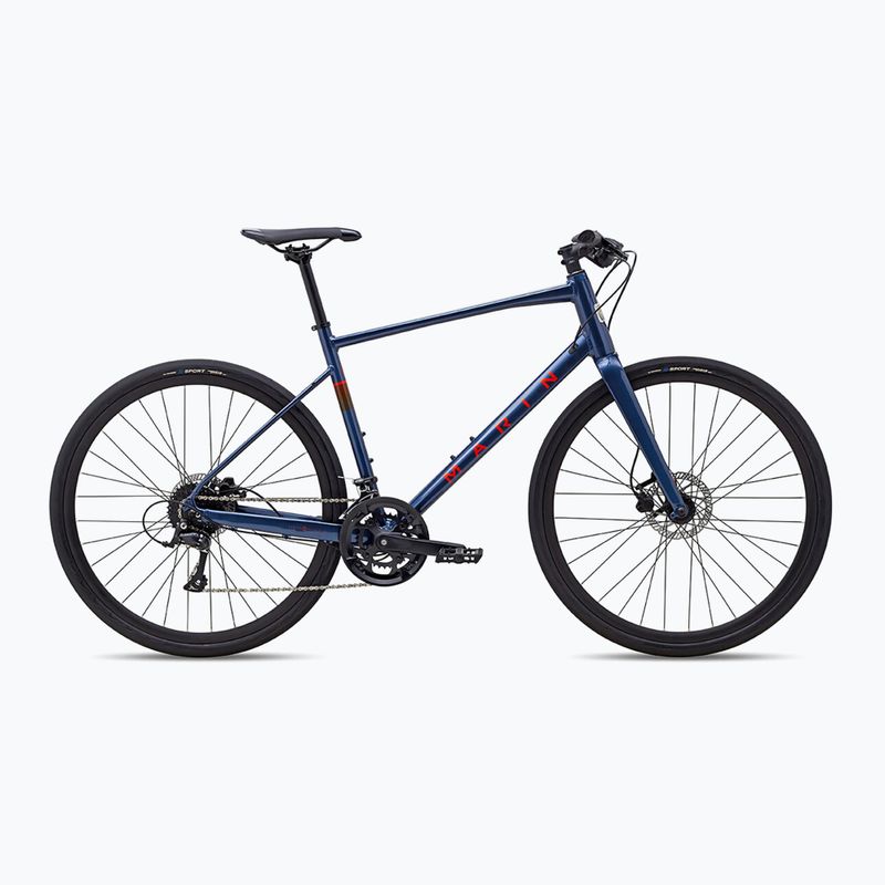 Marin Fairfax 3 férfi cross kerékpár 700C fényes sötétkék/arancs színű
