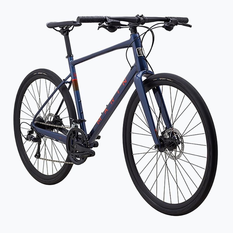 Marin Fairfax 3 férfi cross kerékpár 700C fényes sötétkék/arancs színű 2