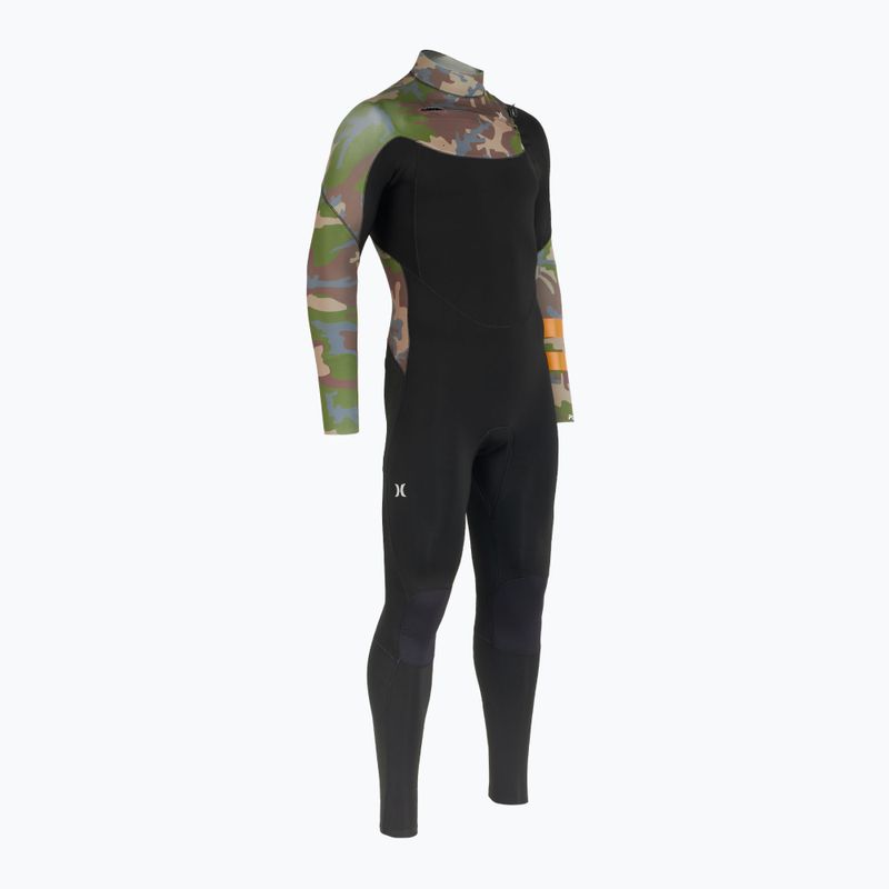 Férfi Hurley Plus nyomtatott 3/2 mm-es Fullsuit közepes barna úszószivacs