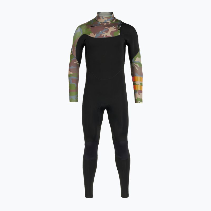 Férfi Hurley Plus nyomtatott 3/2 mm-es Fullsuit közepes barna úszószivacs 2