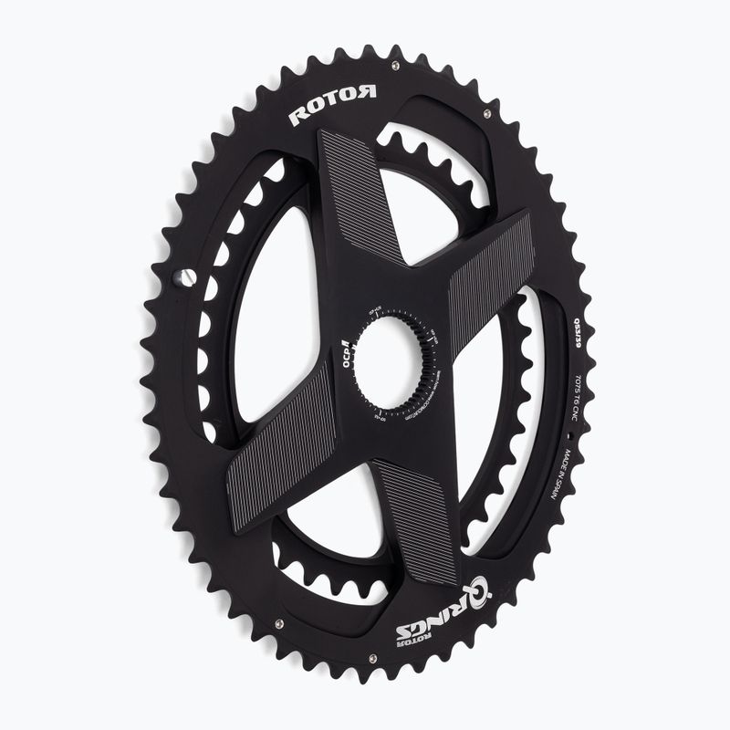 Rotor Q Gyűrűk Dm ovális lánckerék 50/34T fekete 2