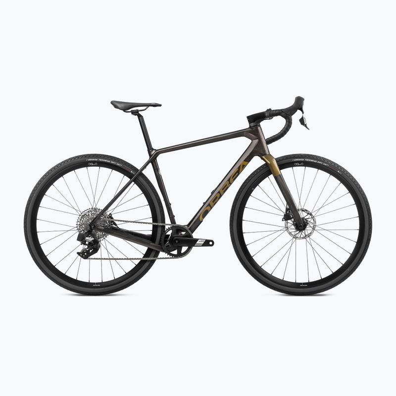 Orbea Terra M41e Team 1X 2024 gravel bike cosmic carbon view/metallic olive zöld