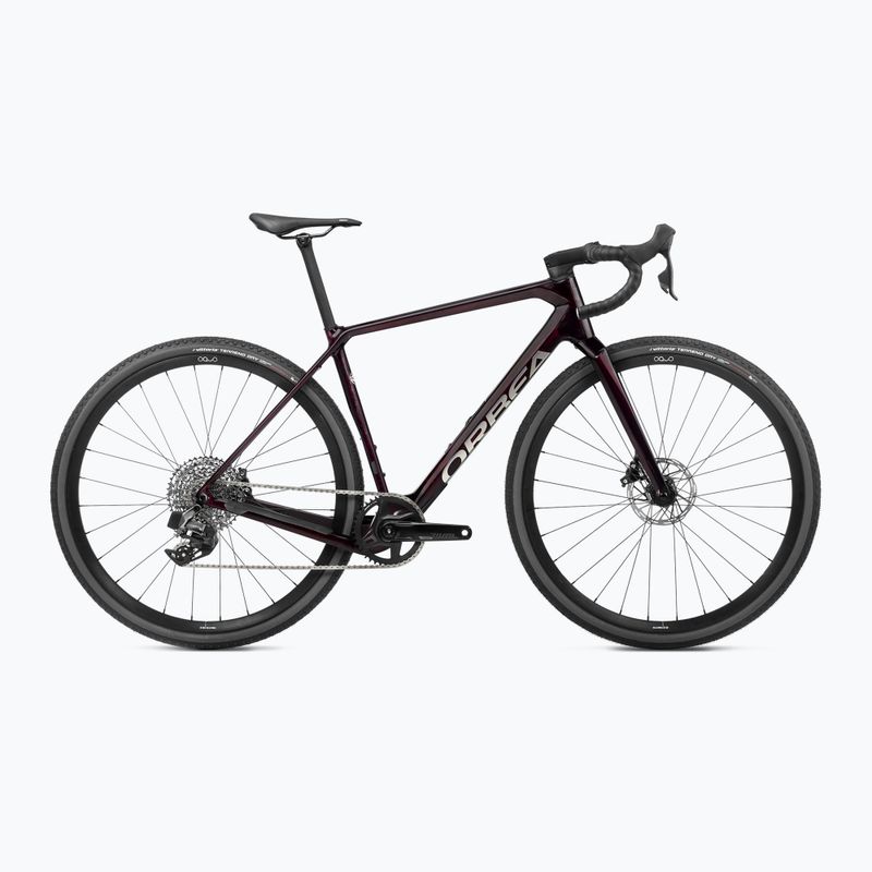 Gravel bike Orbea Terra M31e Team 1X 2024 borvörös karbon nézet