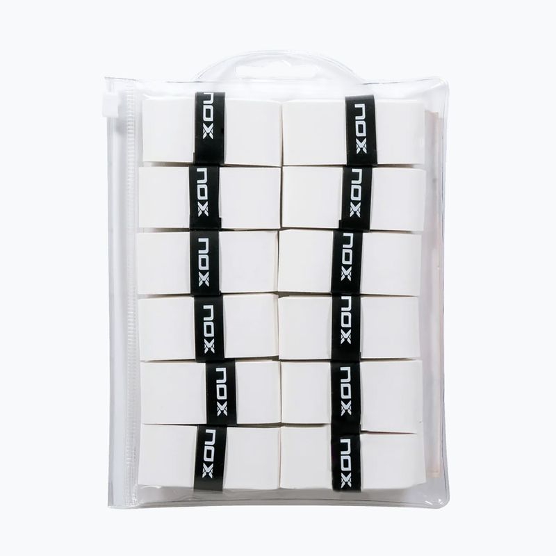 Teniszütő markolatszalagok NOX Pro Overgrip 12 pack white