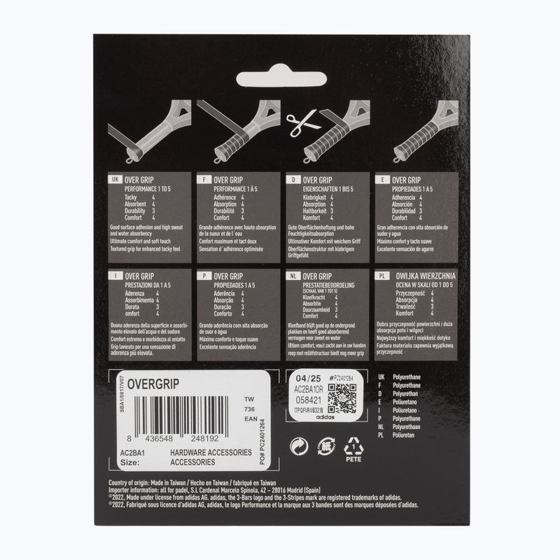 Overgrip-ek padelütőkhöz adidas Padel Overgrip Set 3 pcs. orange 2