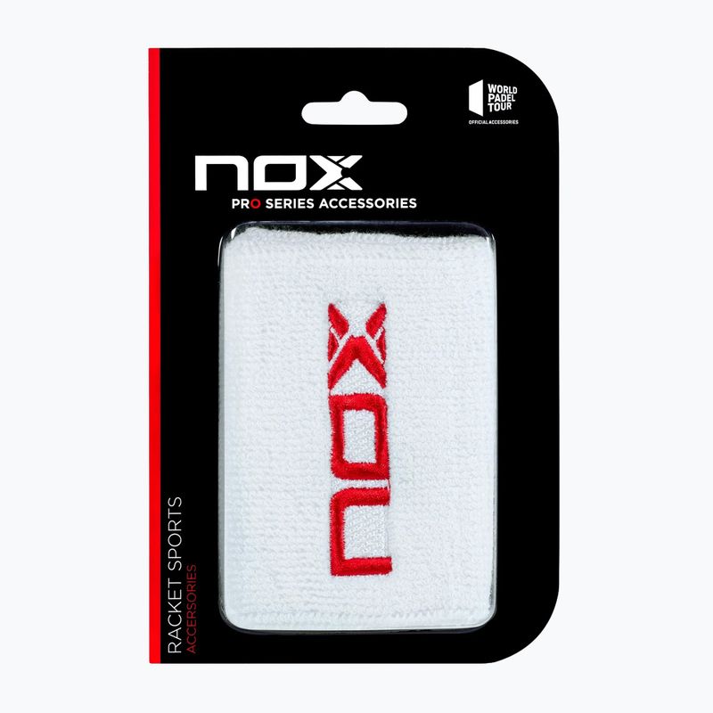 Csuklópántok NOX Wristband with Logo 2 szt. white/red