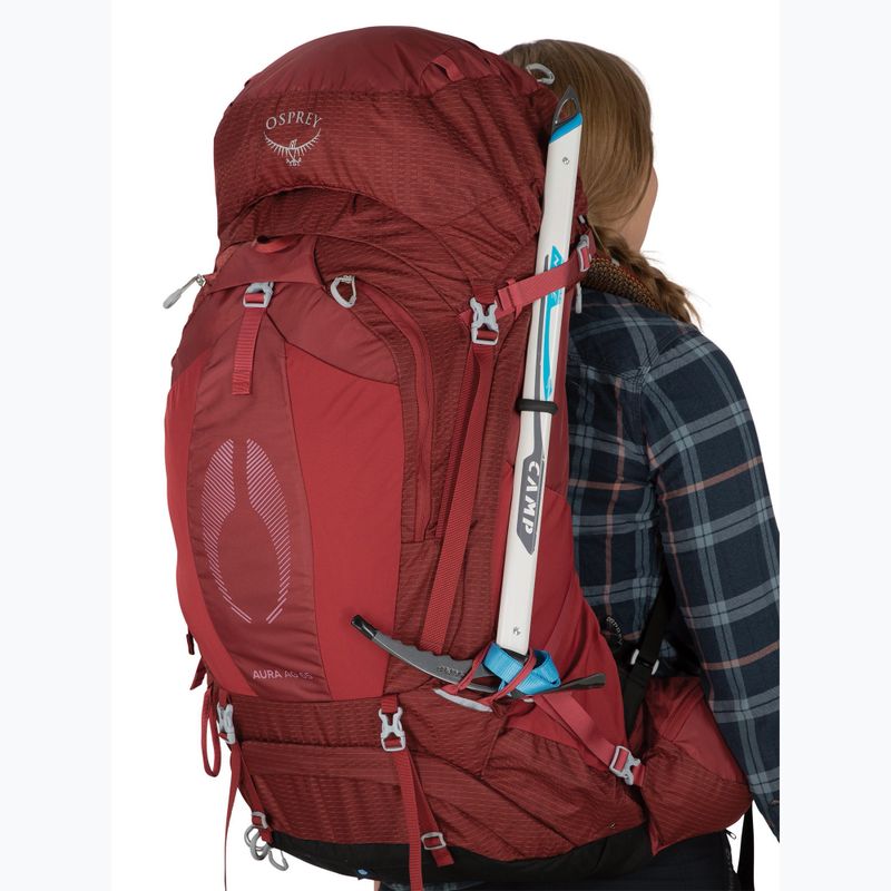 Női trekking hátizsák Osprey Aura AG 65 l XS-S berry sorbet red 10