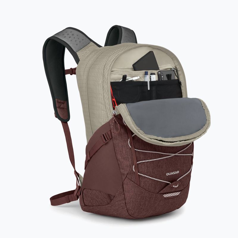 Városi hátizsák Osprey Quasar 26 l sawdust tan/raisin red 4