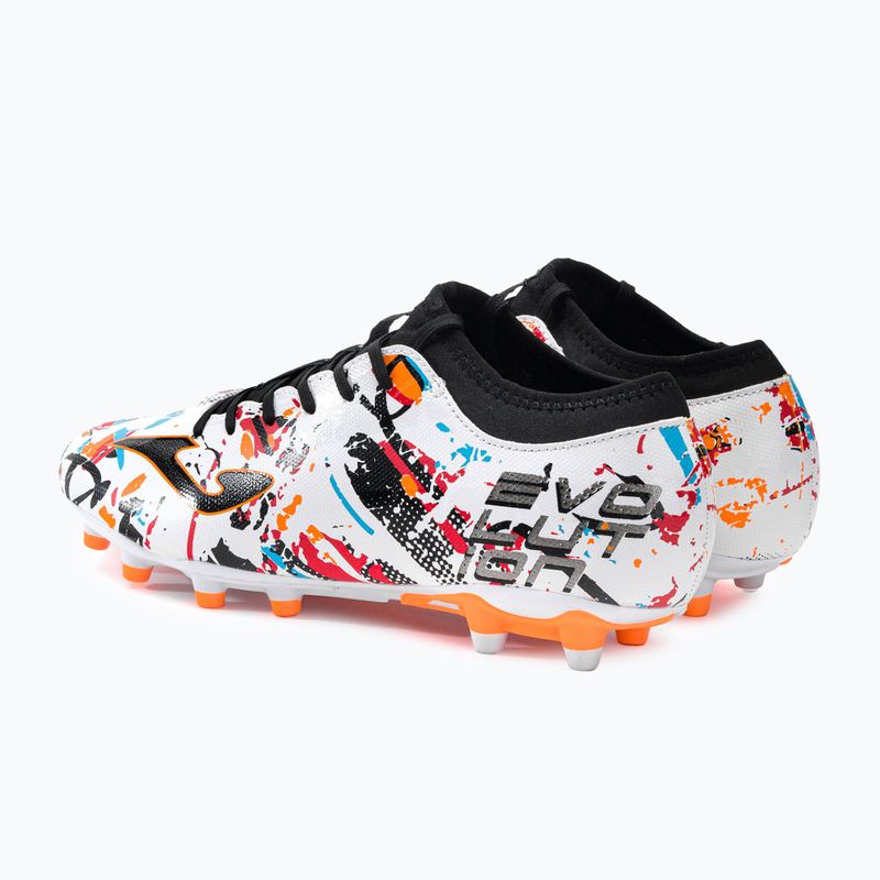 Joma Evolution FG férfi futballcipő fehér/fekete/narancs 3