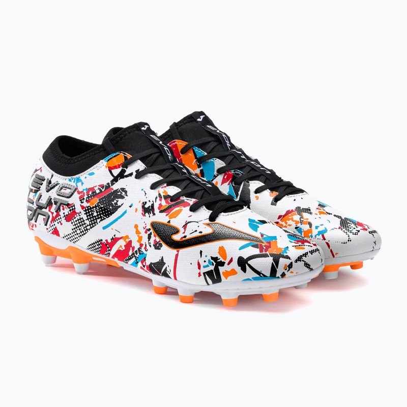Joma Evolution FG férfi futballcipő fehér/fekete/narancs 4
