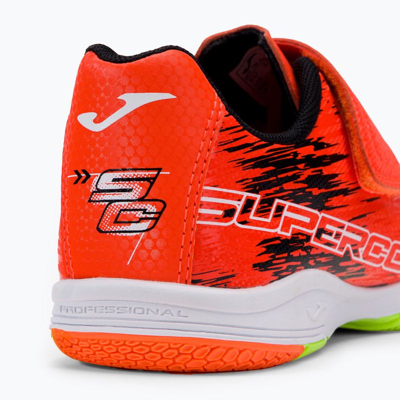Joma Super Copa IN korall/zöld fluor gyermek focicipő 8