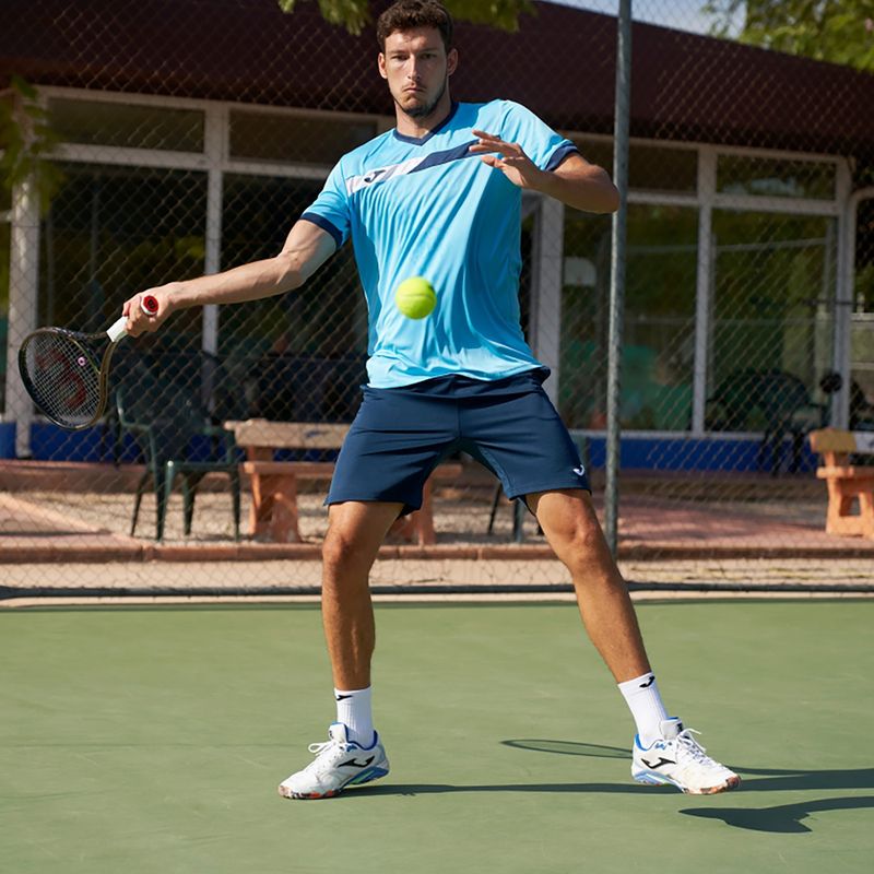 Férfi teniszpóló Joma Court fluor türkiz/tengerészkék 5
